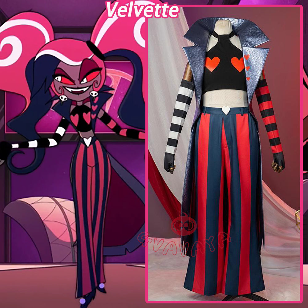 Gvavaya Cosplay Hazbin Hotel Cosplay Velvette/Velvet Cosplay Costume H