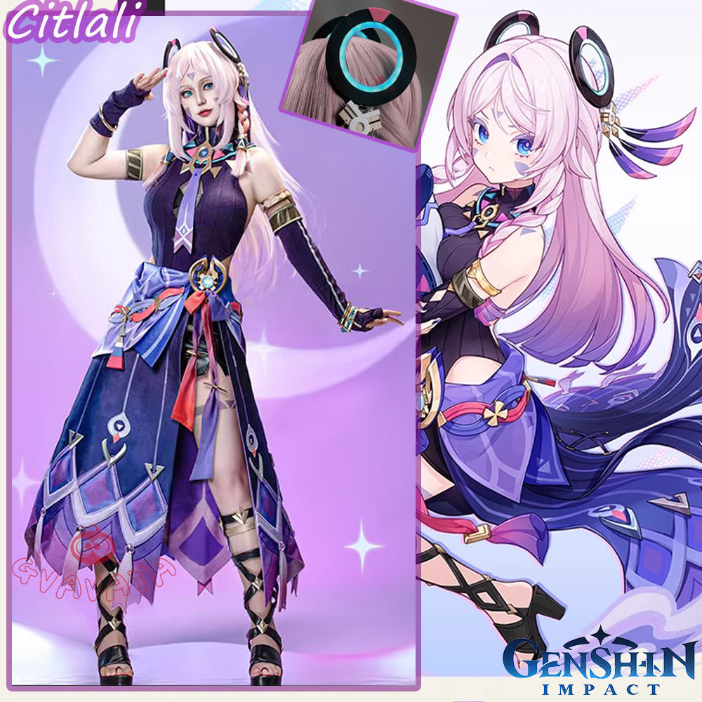 citlali design dress Genshin Cosplay Elegant Fantasy Outfit Set which not only perfectly replicates the details of the characters costume design Thoughts on Citlali and Charlotte's