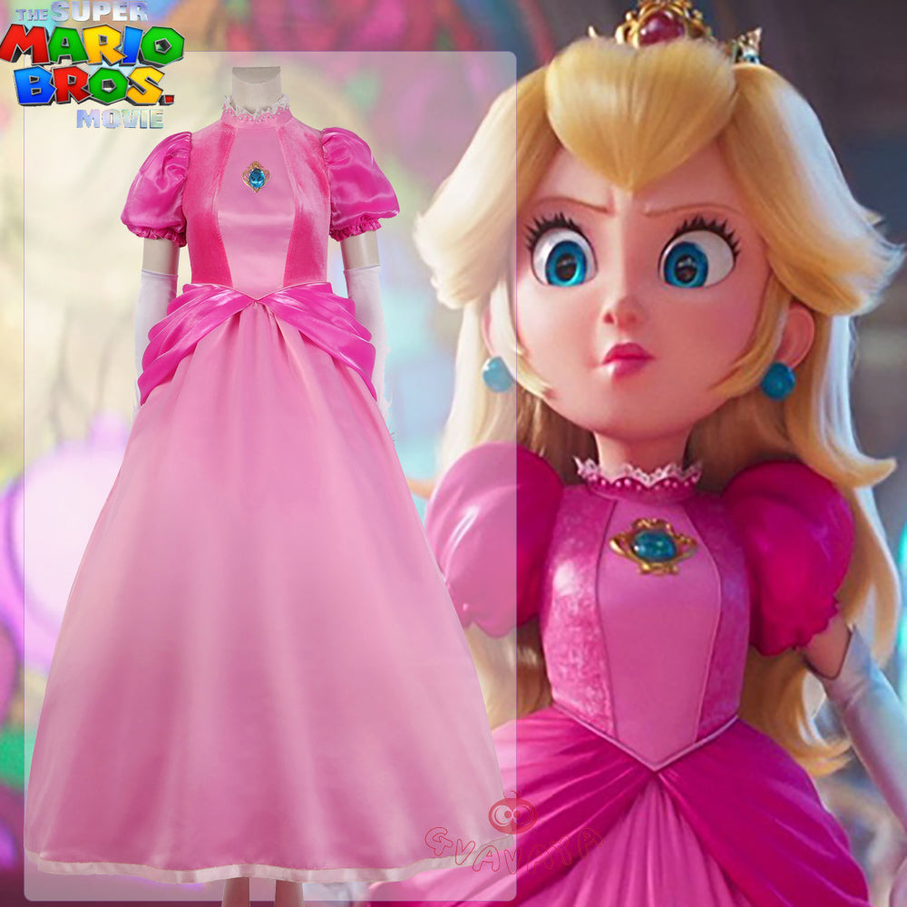 Gvavaya Game Movie Cosplay The Super Mario Bros. Princess Peach Dress