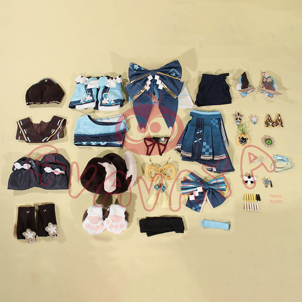 Gvavaya Game Cosplay Genshin Impact Dendro Kirara Cosplay Costume Genshin Nekomata Kirara Suit Cosplay