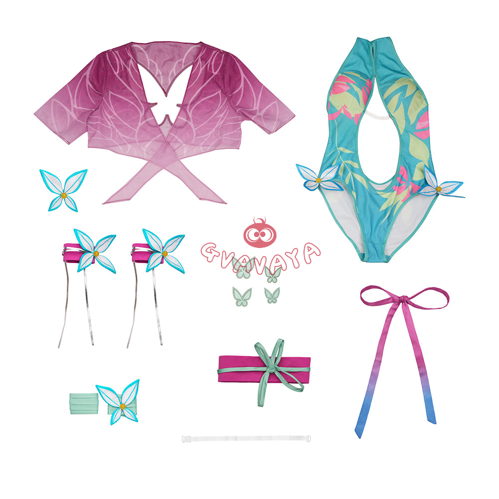Gvavaya Game Cosplay MR Psylocke Breezy Butterfly Swimsuit Psylocke Cosplay