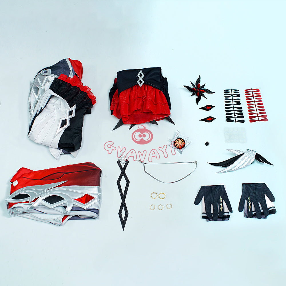 Gvavaya Game Cosplay Genshin Impact 11th Fatui Harbingers Cosplay Costume Arlecchino Costume