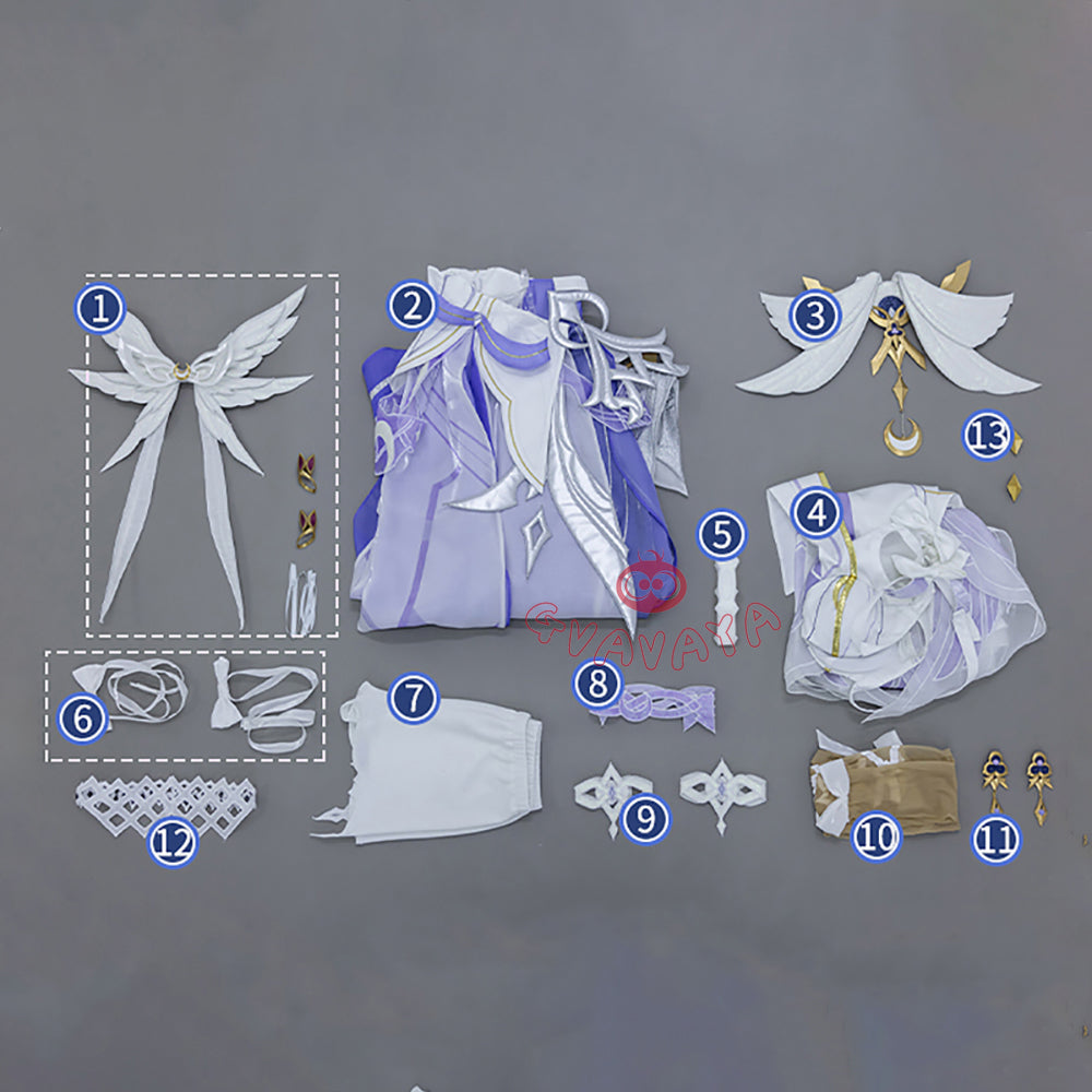 Gvavaya Game Cosplay Genshin Impact Cosplay Columbina (Damselette) Cosplay Costume A