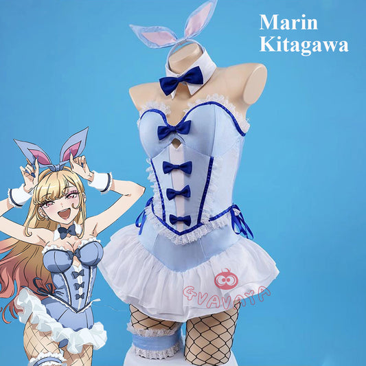 Gvavaya Anime Cosplay My Dress-Up Darling Cosplay Marin Kitagawa Blue Bunny Girl Cosplay Costume A