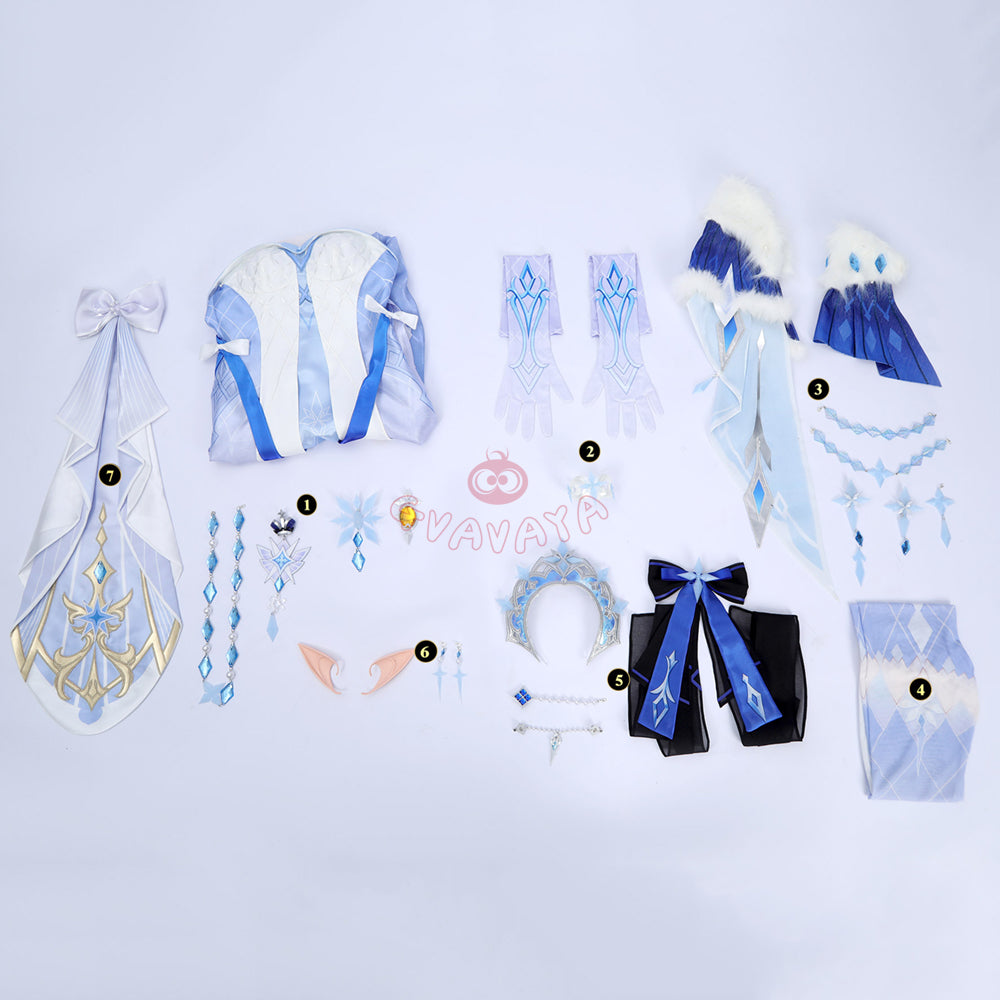 Gvavaya Game Cosplay Genshin Cryo Archon Tsaritsa Cosplay Costume