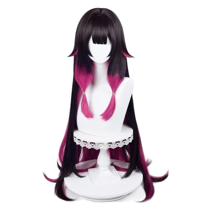 Gvavaya Game Cosplay Genshin Impact Columbina (Damselette) Cosplay Wig 100cm Black Pink Wig