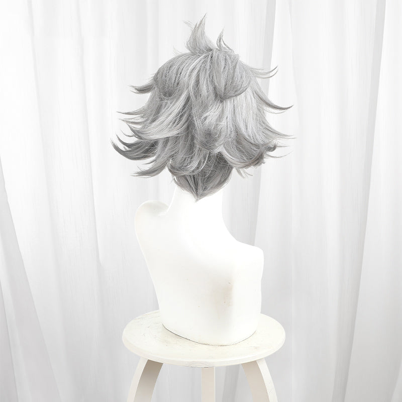 Gvavaya Anime Cosplay Gachi Rudo Cosplay Wig 38cm Silver-gray Wig