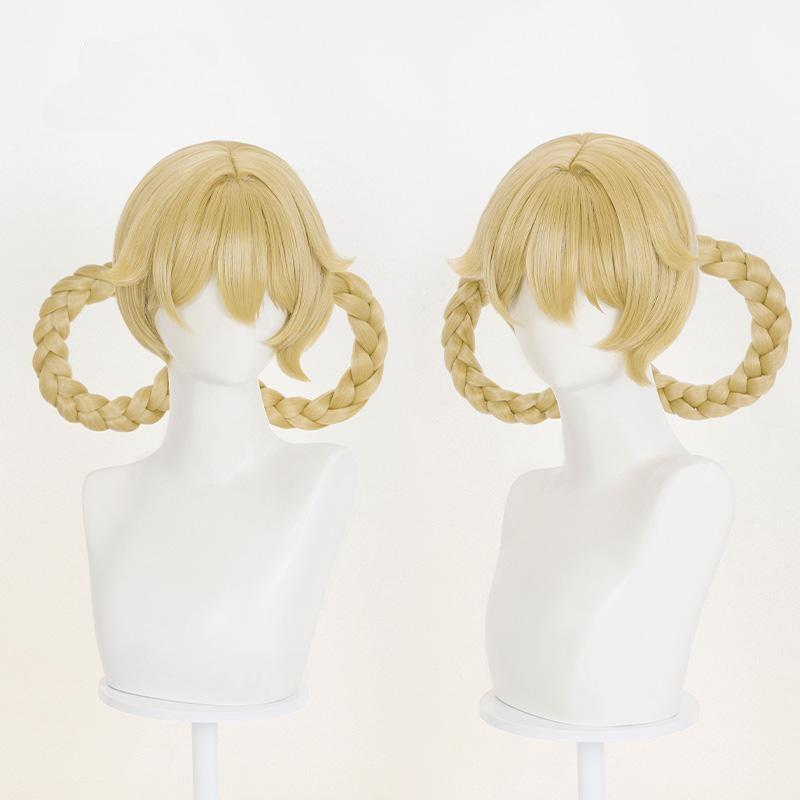 Gvavaya Game Cosplay Genshin Impact Jahoda Cosplay Wig 35cm Gold Wig