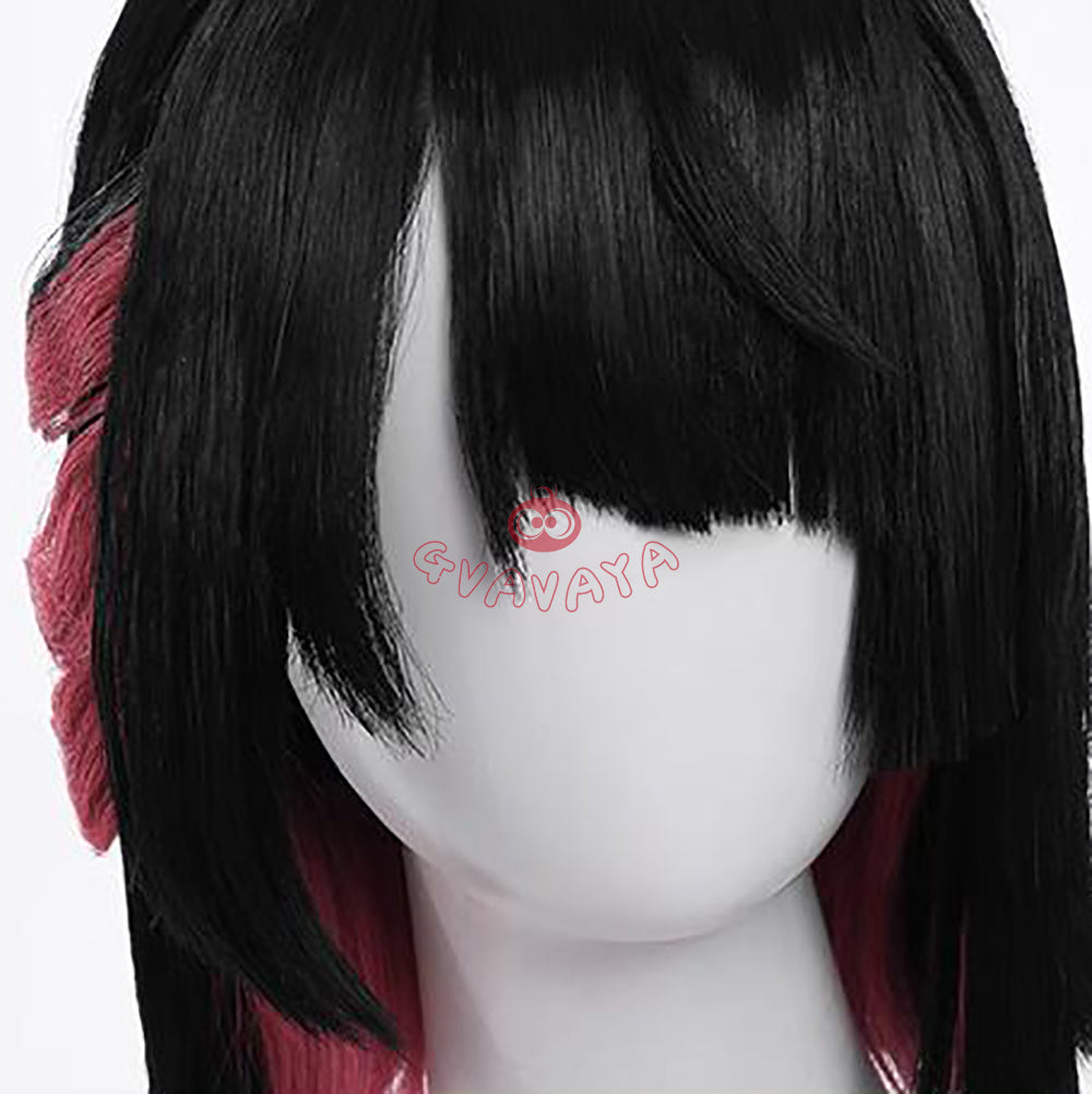 Gvavaya Anime Cosplay Zenless Zone Zero Ellen Joe Cosplay Wig Matt Black watermelon red 32cm Hair