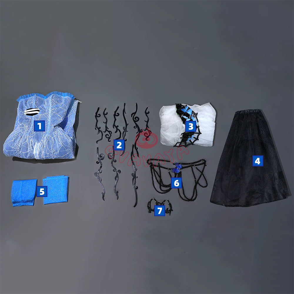 Gvavaya Cosplay Halloween Skullector Emily Cosplay Bride Doll Cosplay Costume