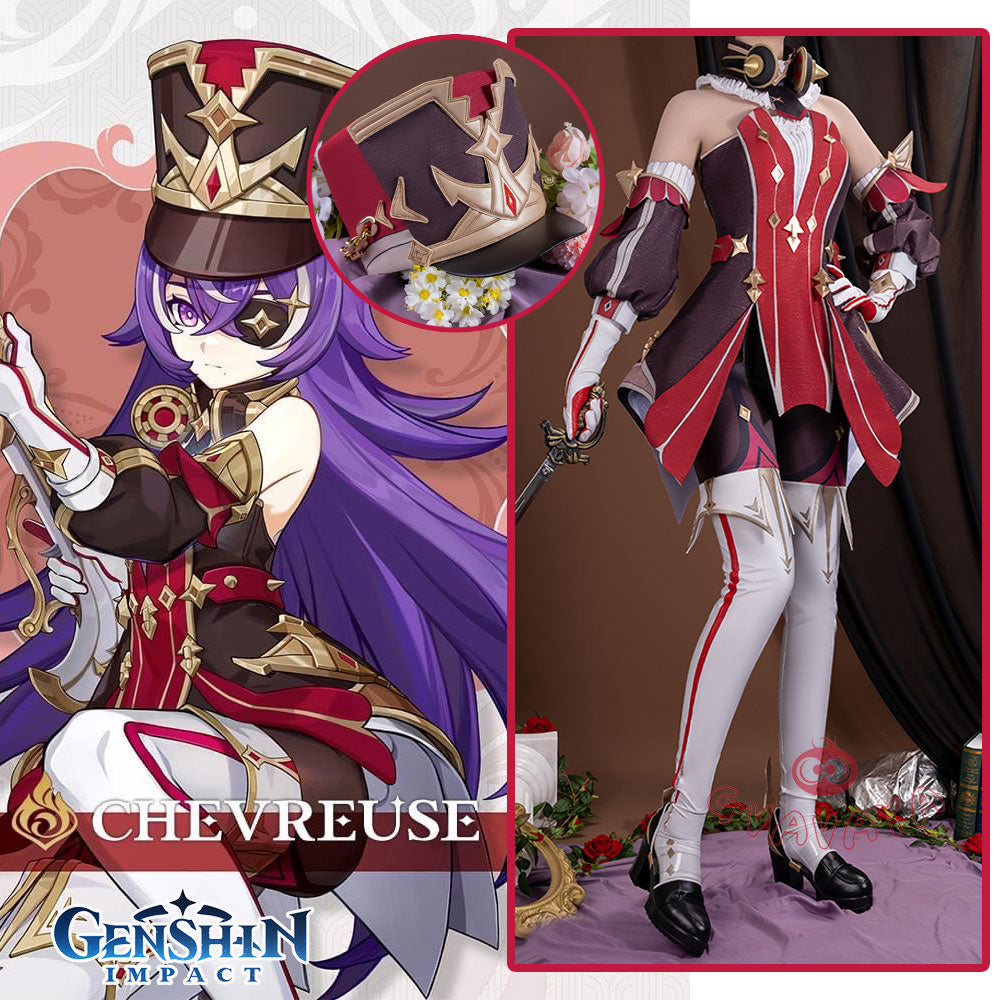 Gvavaya Game Cosplay Genshin Impact Fontaine Chevreuse Cosplay Costume