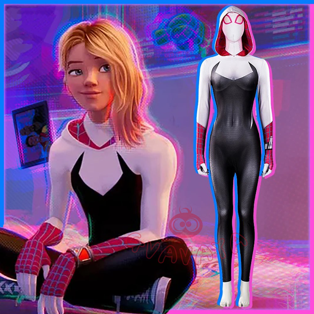 Spider-Gwen Costume Cosplay Gwen Stacy Spider-Man Into the Spider-Verse Women Jumpsuit good