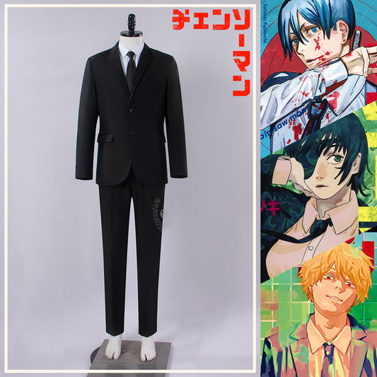 Gvavaya Anime Cosplay Denji/Himeno/Hayakawa Aki/Higashiyama Kobeni Cosplay Costume Black Suit Uniform