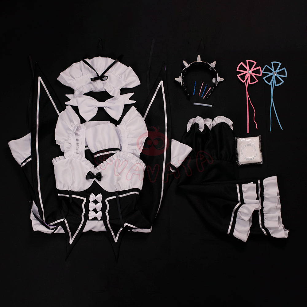 Gvavaya Anime Cosplay Re: Zero Starting Life in Another World Rem/Ram Cosplay Costume