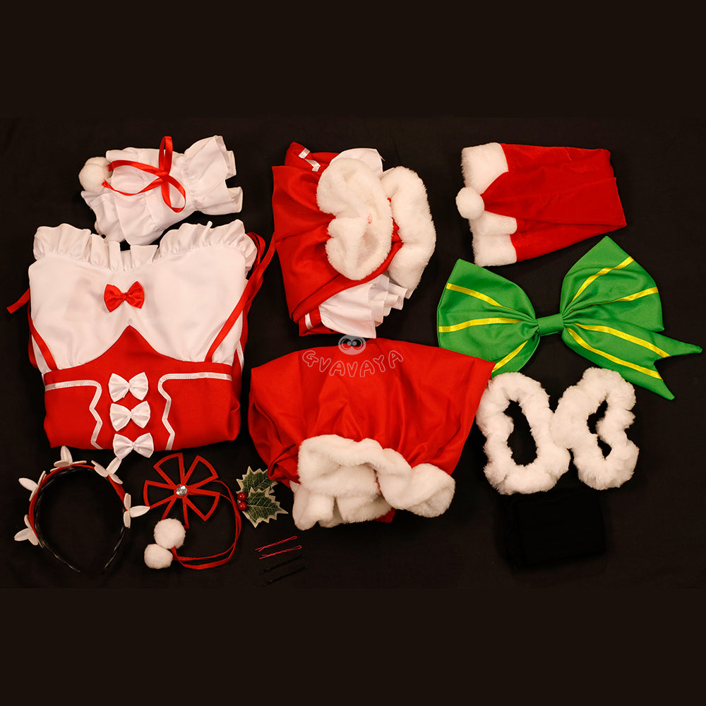 Gvavaya Anime Cosplay Re: Zero Starting Life in Another World Rem Christmas Cosplay Costume