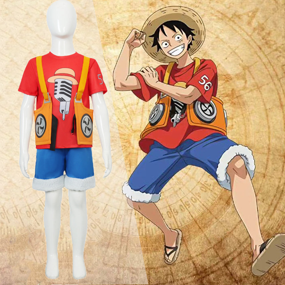 JOHLCR Costumi ONE PIECE Monkey D. Luffy Cosplay Anime Outfits con