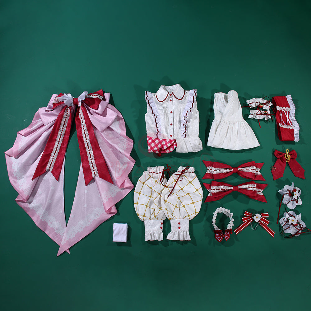 Gvavaya Cosplay V+ 15th Anniversary Strawberry Dress 15th Anniversary Cosplay Costume