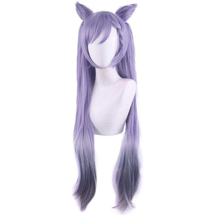 Gvavaya Game Cosplay Genshin Impact Keqing Cosplay Wig Smoky Purple 80cm Hair