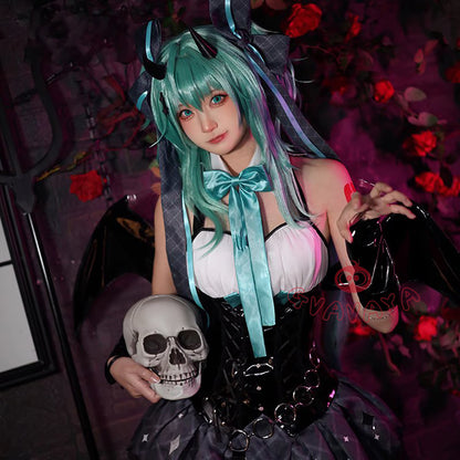 Gvavaya Cosplay V+ × Rascal Cosplay Costume Virtual Idol Devil Gothic Cosplay Costume A