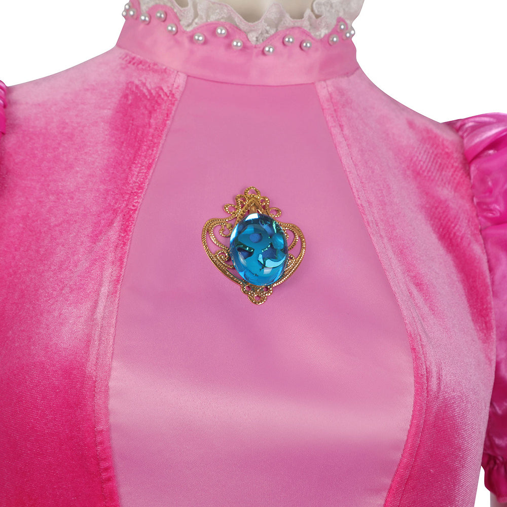 Enfant Film Super Mario Bros Princesse Peach Robe Cosplay Costume