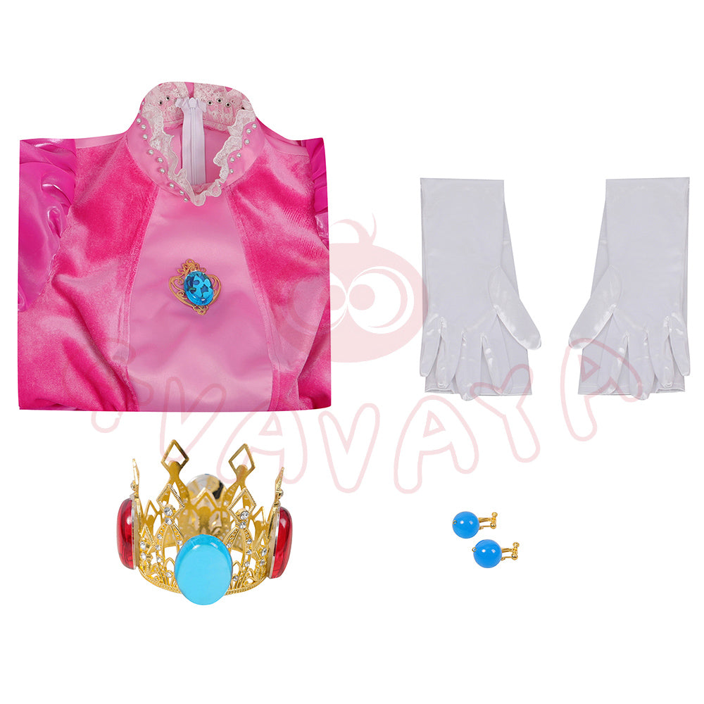 Gvavaya Game Movie Cosplay The Super Mario Bros. Princess Peach  Dress  Suit  Cosplay Costume