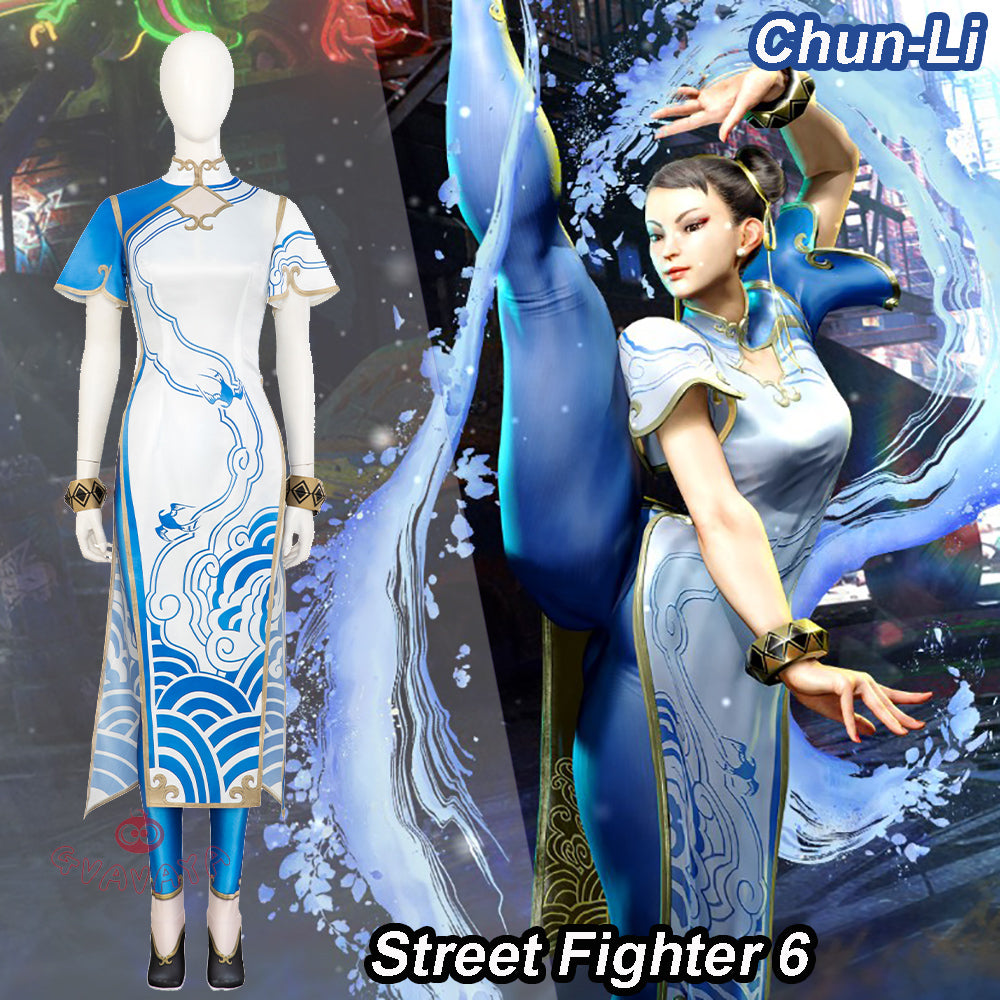 Gvavaya Game Cosplay Street Fighter 6 Cosplay Costume Chun-Li Jumpsuit Cosplay