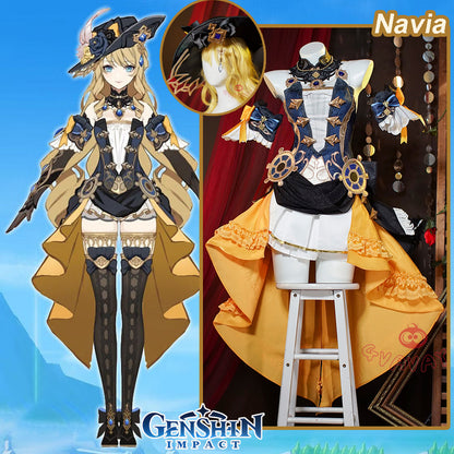 Gvavaya Game Cosplay Genshin Impact Fontaine Navia Cosplay Costume Navia Cosplay A