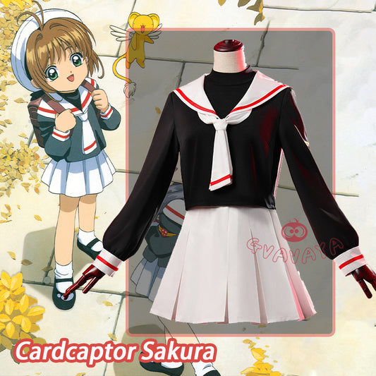 Gvavaya Anime Cosplay Cardcaptor Sakura Cosplay Sakura Kinomoto Cosplay Costume School Uniform Outfits