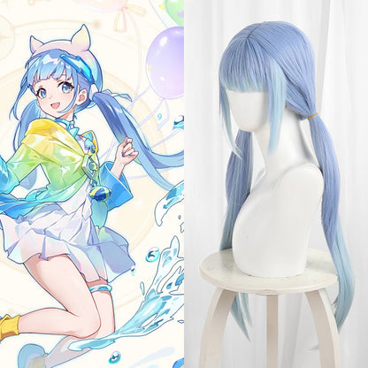Gvavaya Game Cosplay Honkai: Nexus  Anima Manafey Cosplay Wig 70cm Blue Wig