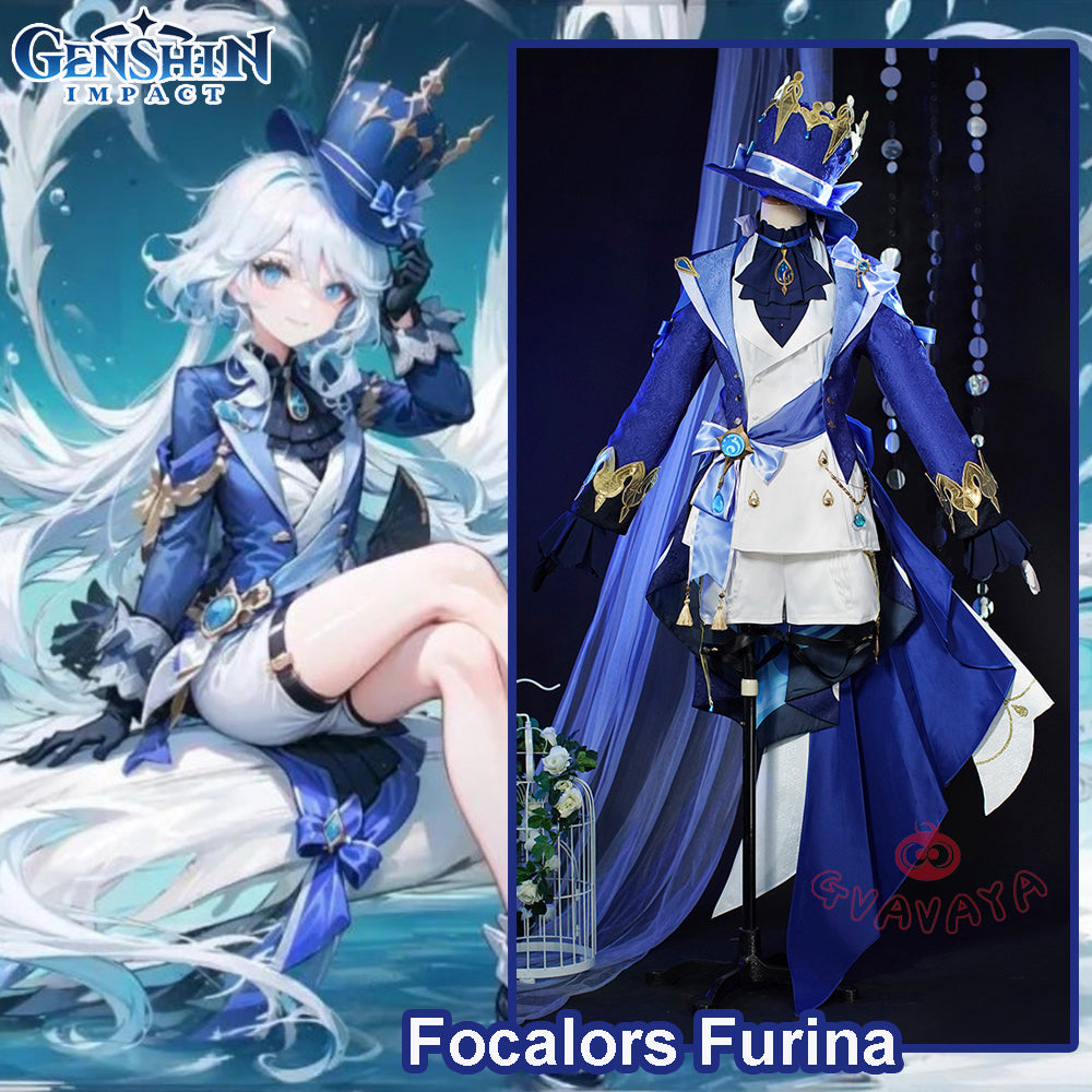 Gvavaya Game Cosplay Genshin Impact Fontaine Focalors Furina Cosplay Costume Hydro Archon Focalors Cosplay