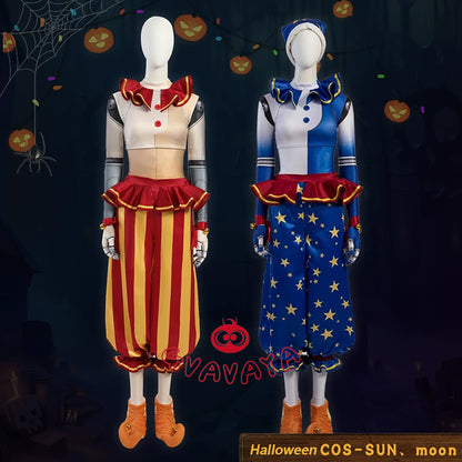 Gvavaya Game Cosplay Halloween Clown Cosplay Costume Five Nights at Freddys Cosplay Sundrop And Moondrop Cosplay Costume