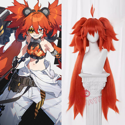 Gvavaya Anime Cosplay Zenless Zone Zero Koleda Belobog Cosplay Wig Orange 90cm Hair