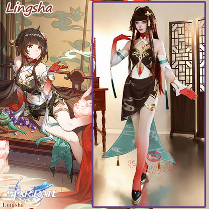 Gvavaya Game Cosplay Honkai: Star Rail Cosplay Lingsha Cosplay Costume