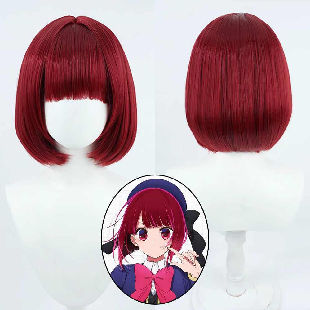 Gvavaya Anime Cosplay Oshi no Ko: Kana Arima Cosplay Wig Wine Red 34cm Hair