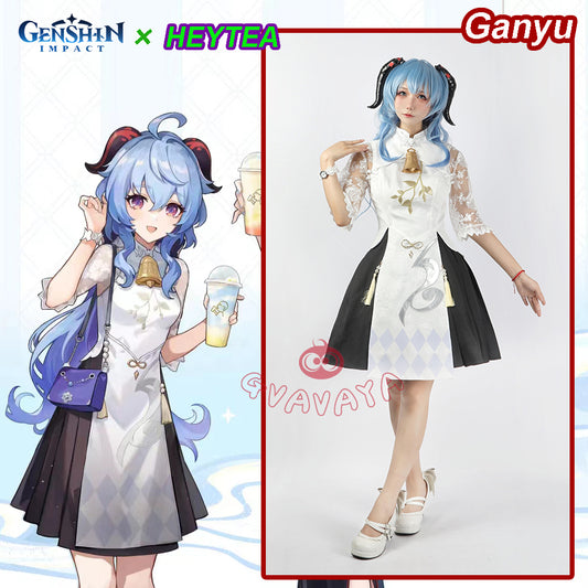 Gvavaya Game Cosplay Genshin Impact×HEYTEA Ganyu Cosplay Costume Ganyu Cosplay