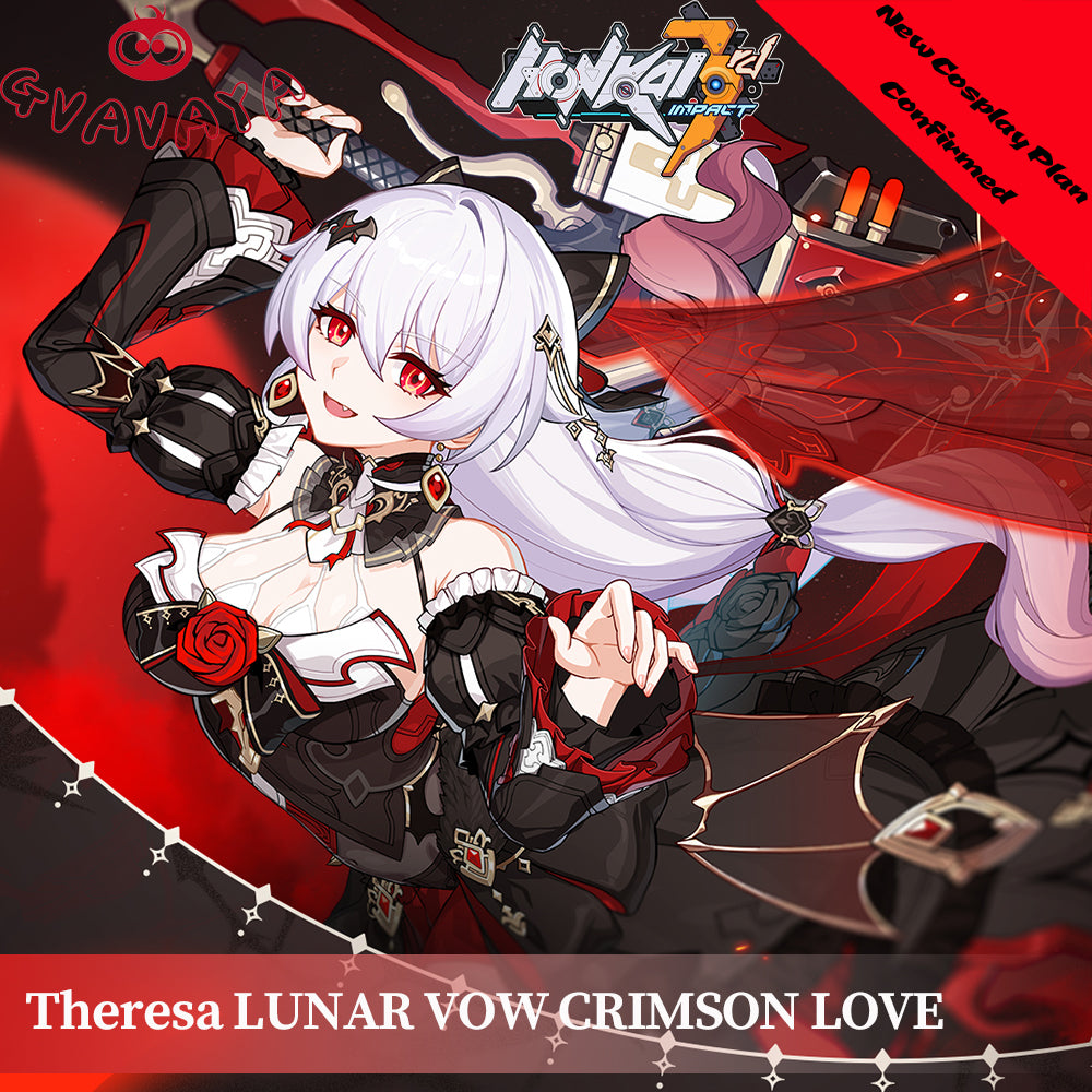 Gvavaya Game Cosplay Honkai Impact 3rd S-rank Theresa Apocalypse Lunar Vow Crimson Love Cosplay