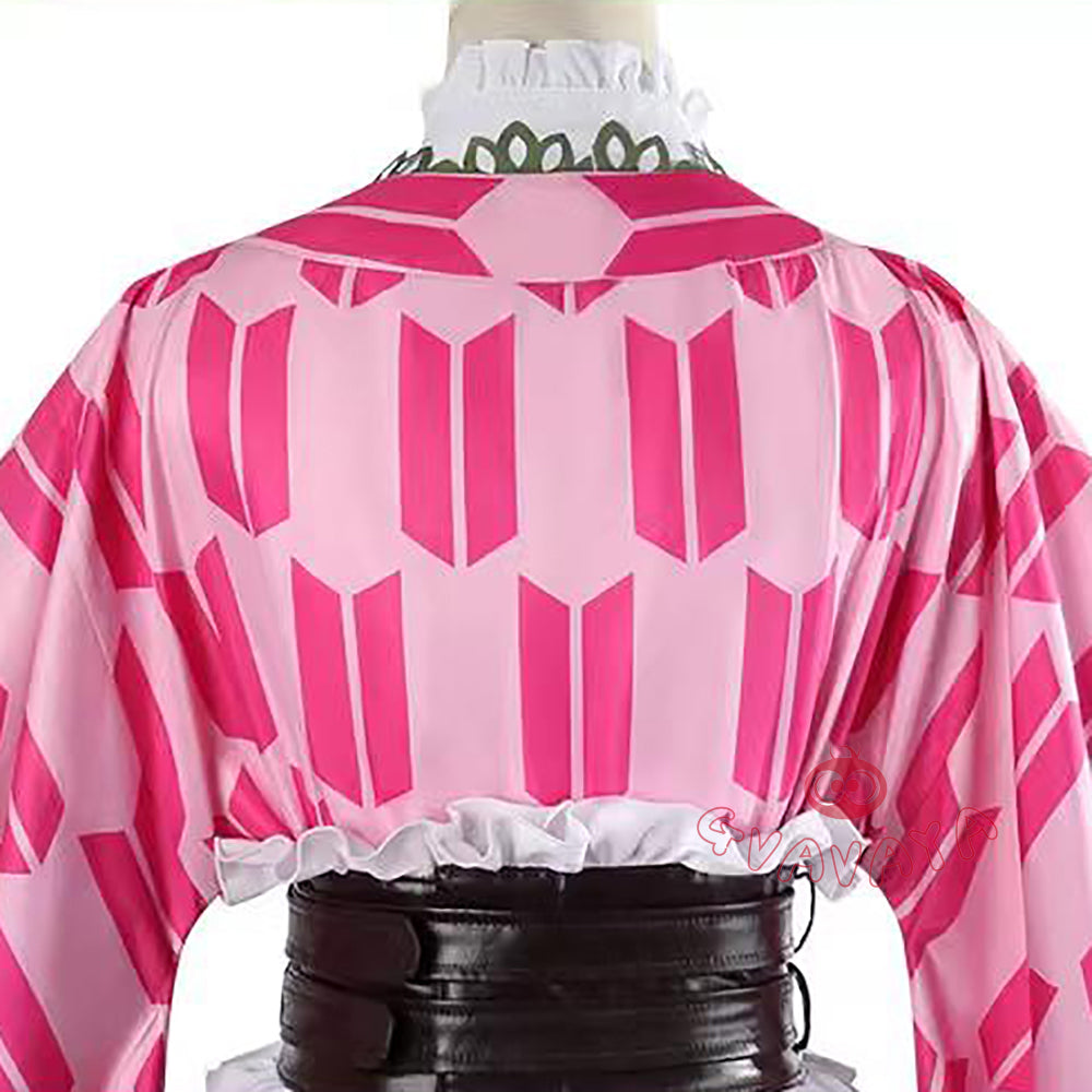 Gvavaya Anime Cosplay Demon Hunter Cosplay Kanroji Mitsuri 5th Anniversary Pink Dress Cosplay Costume