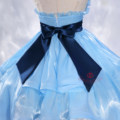 Gvavaya Anime Cosplay EVA Cosplay Asuka Langley Soryu Blue Dress Suit Cosplay Costume