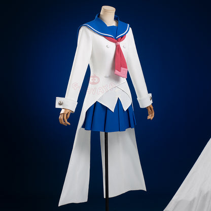 Gvavaya Anime Cosplay Soul Ater Cosplay Maka Albarn White Blue Cosplay Costume