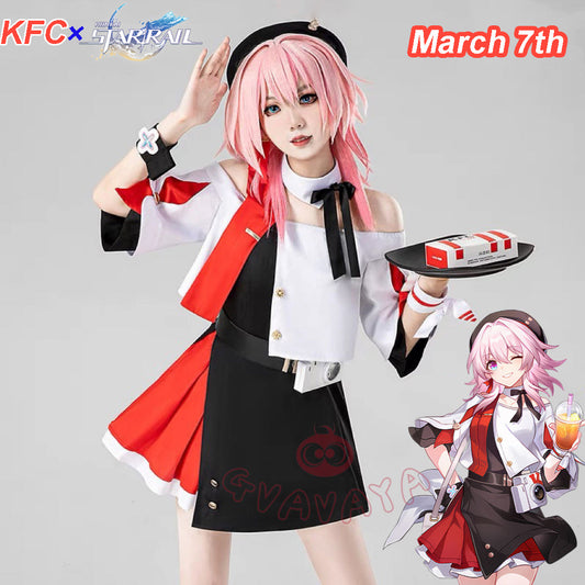 Gvavaya Game Cosplay Honkai Impact: Star Rail × KFC Cosplay March7th Cosplay Costume
