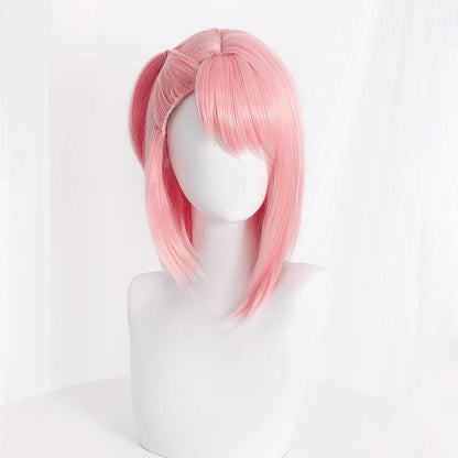 Gvavaya Game Cosplay Genshin Impact:Charlotte Cosplay Wig 30cm Long Pink Wig