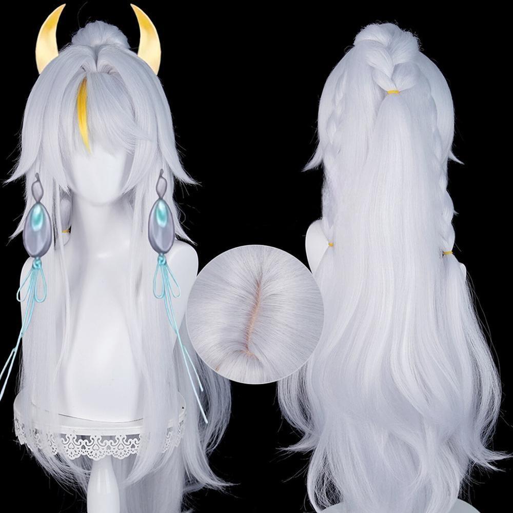 Gvavaya Game Cosplay Genshin Impact Zibai Cosplay Wig 60cm Wig