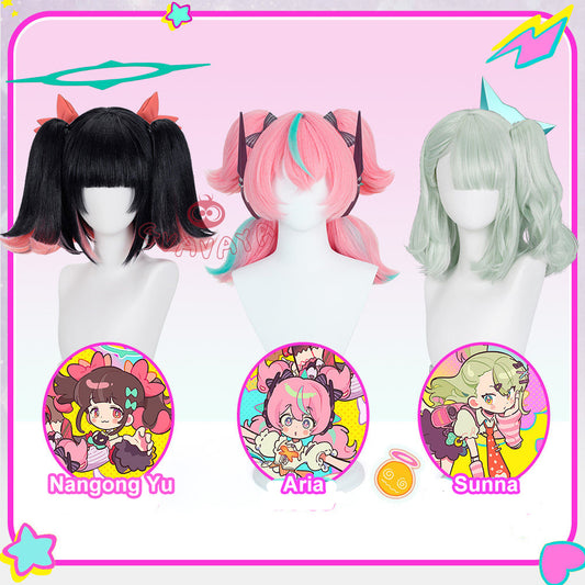 Gvavaya Game Cosplay Zenless Zone Zero Sunna Aria Nangong Yu Cosplay Wig 40cm Hair