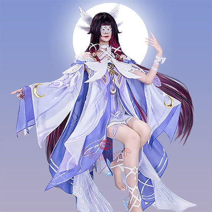 Gvavaya Game Cosplay Genshin Impact Cosplay Columbina (Damselette) Cosplay Costume A