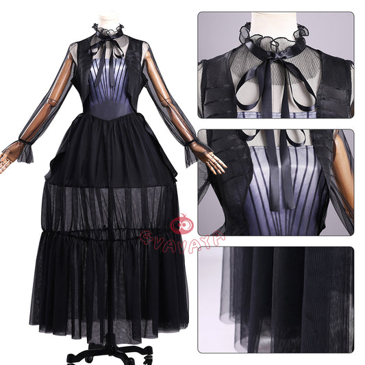 Gvavaya Movie Cosplay Wednesday Party Dress Wednesday Cosplay Halloween Costume