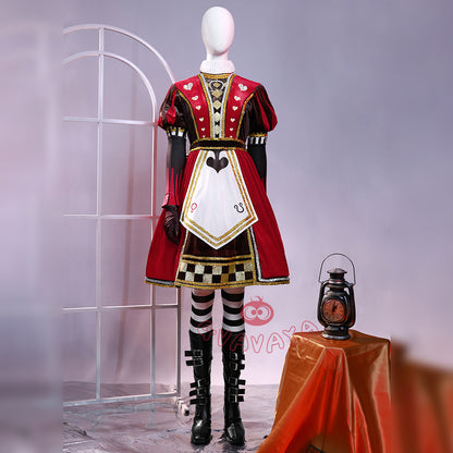 Gvavaya Game Cosplay Alice: Madness Returns Cosplay Red Alice Steamdress Outfits Halloween Cosplay Costume