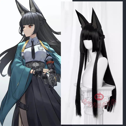 Gvavaya Anime Cosplay Zenless Zone Zero Hoshimi Miyabi Cosplay Wig Black 80cm Hair