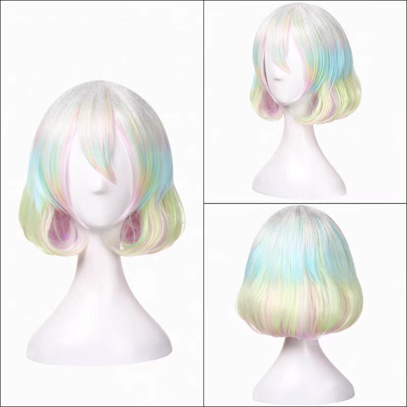 Gvavaya Game Cosplay Land of the Lustrous Diamond Cosplay Wig 30cm Colorful Mixed Colors Wig