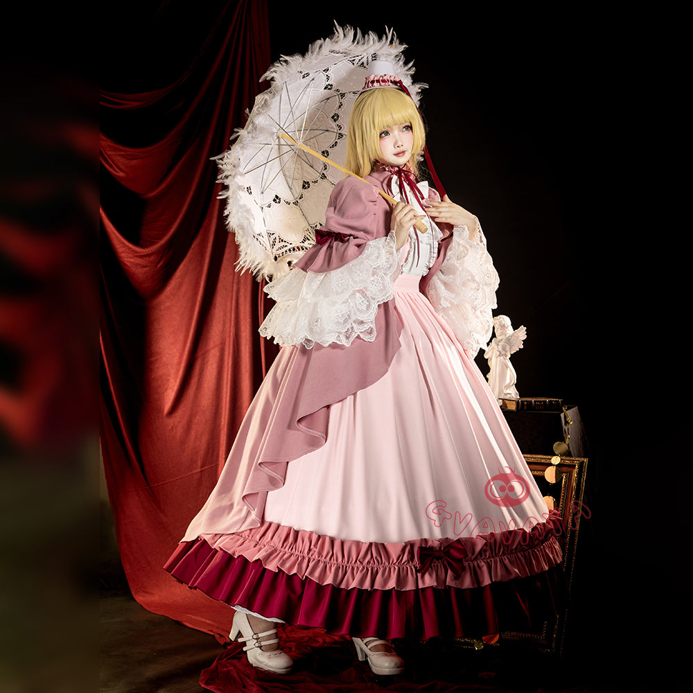 Gvavaya Cosplay GOSICK Cosplay Costume Victorique De Blois Pink Dress Suit Cosplay