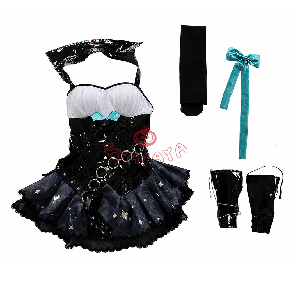 Gvavaya Cosplay V+ × Rascal Cosplay Costume Virtual Idol Devil Gothic Cosplay Costume A